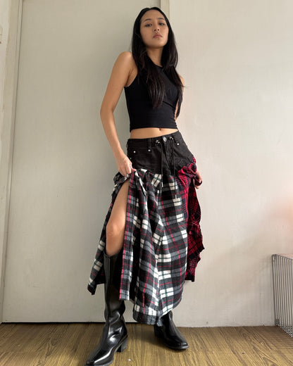 Flannel Maxi Skirt 019