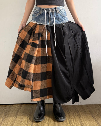 Flannel Maxi Skirt 038