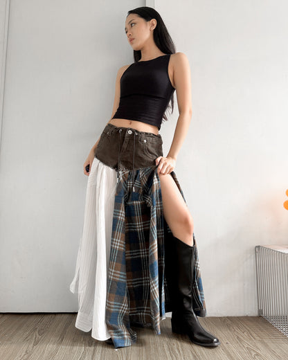 Flannel Maxi Skirt 020