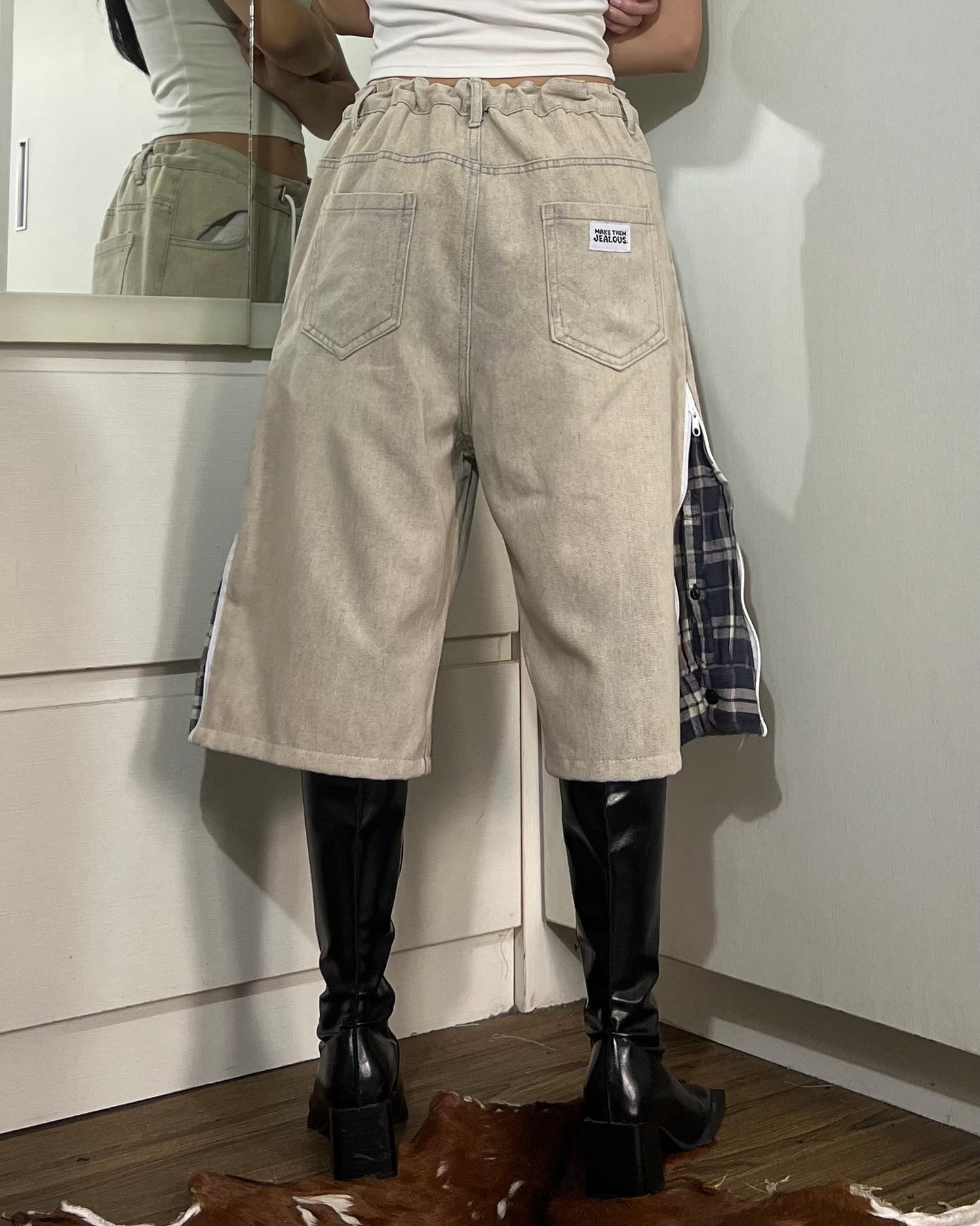 [BIG SIZE] Zipper Jorts 003