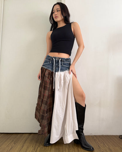 Flannel Maxi Skirt 048