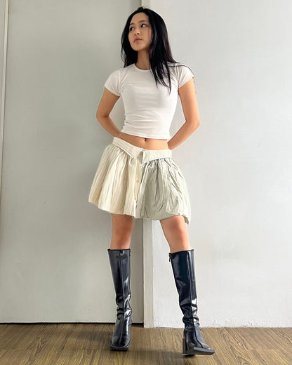 Button-Up Balloon Skirt 001