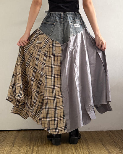 Flannel Maxi Skirt 037