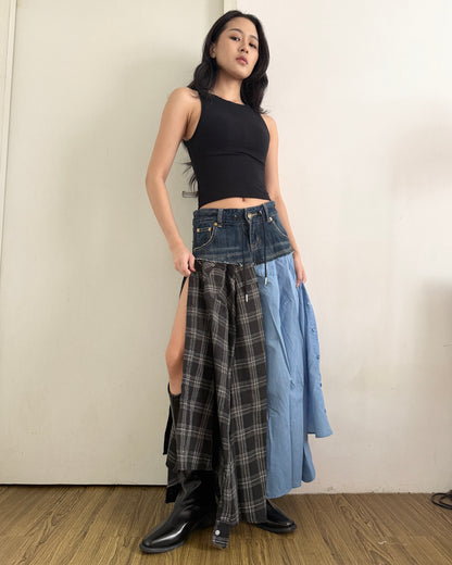 Flannel Maxi Skirt 051