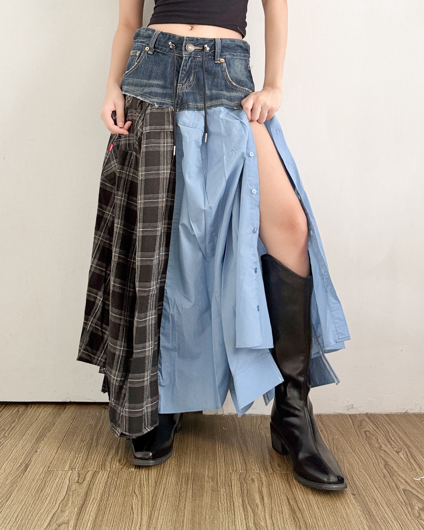 Flannel Maxi Skirt 051