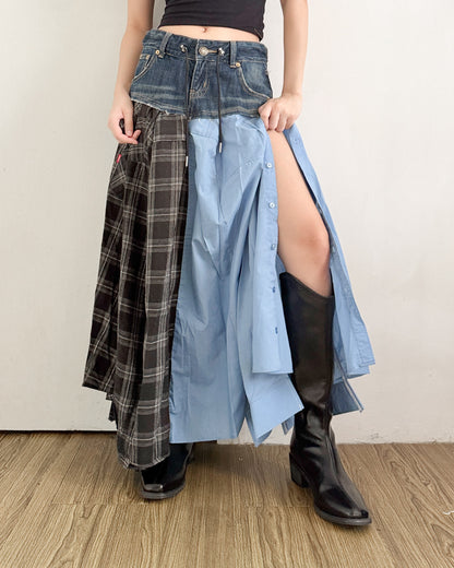 Flannel Maxi Skirt 051