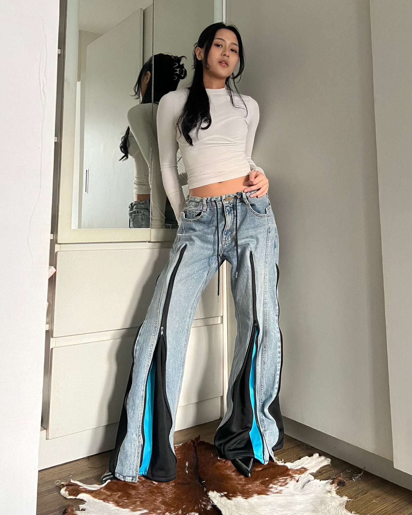 [BIG SIZE] Zipper Pants 069