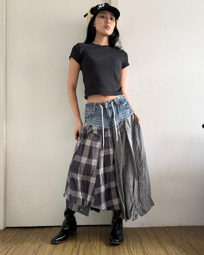 Flannel Maxi Skirt 035