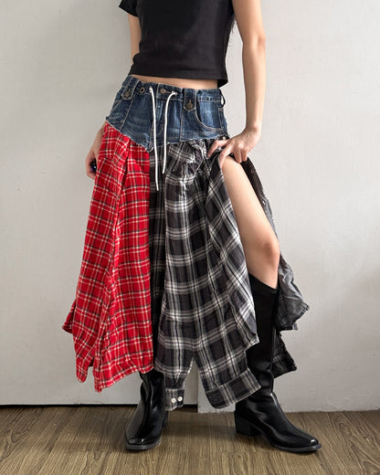 Flannel Maxi Skirt 029