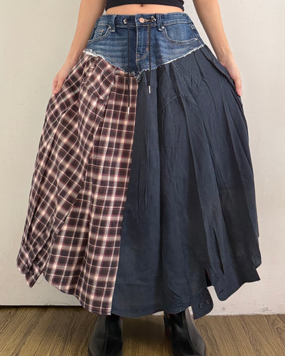 Flannel Maxi Skirt 047