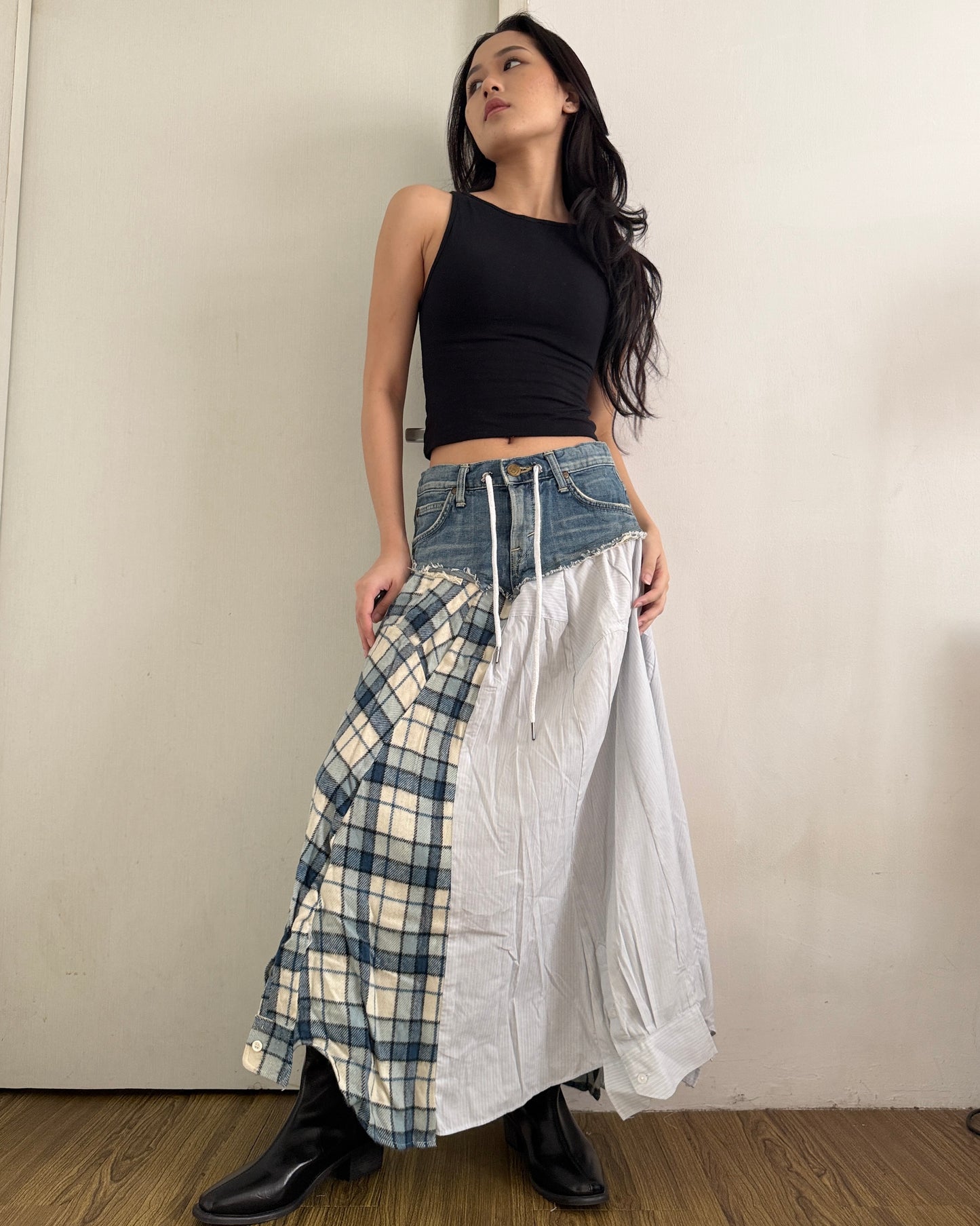 Flannel Maxi Skirt 050