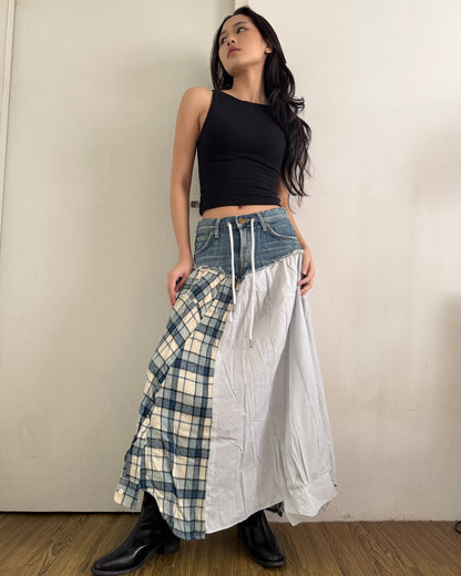 Flannel Maxi Skirt 050