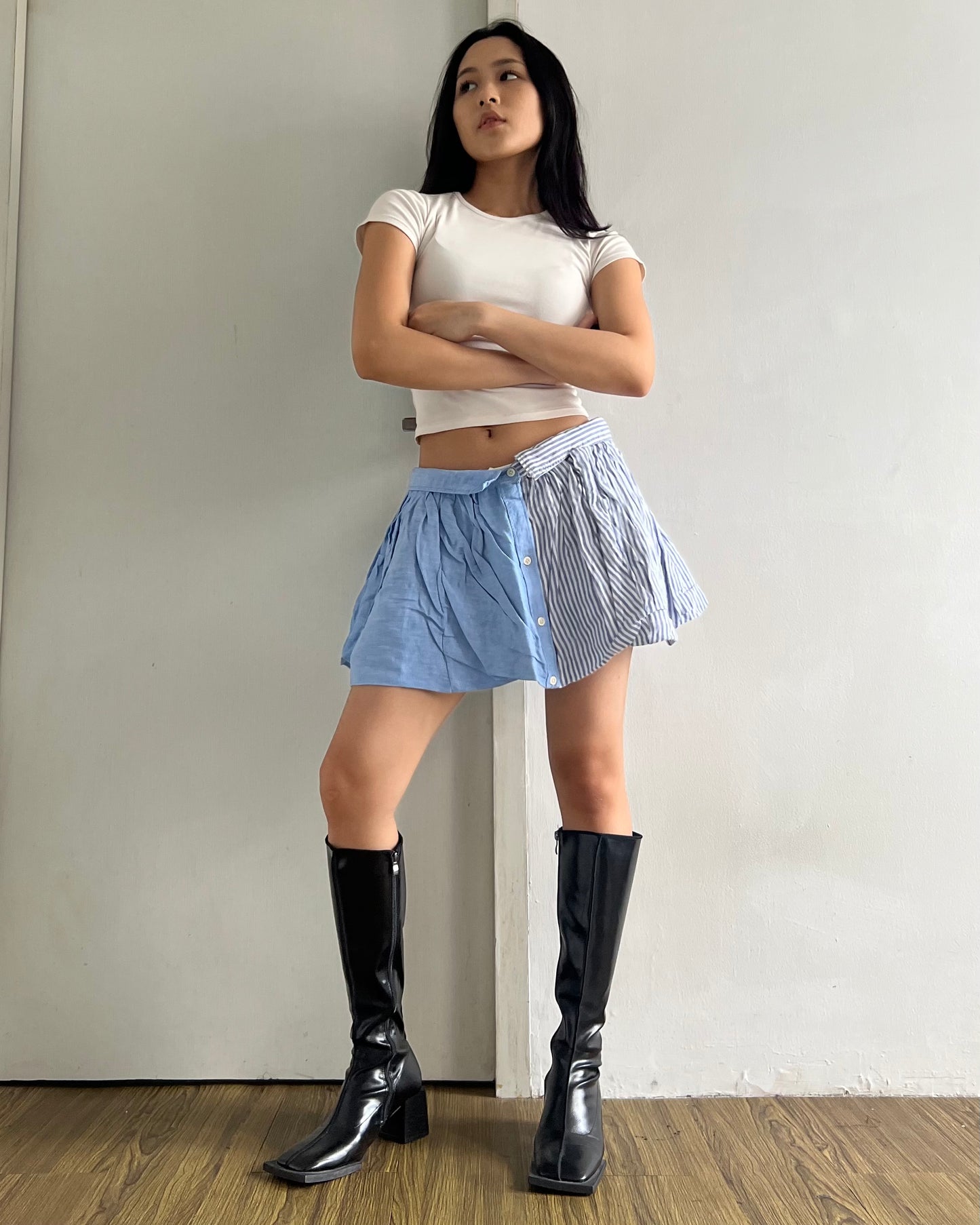 Button-up Balloon Skirt 006