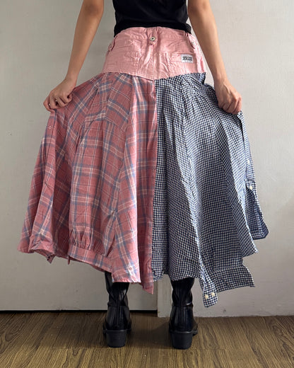 Flannel Maxi Skirt 025