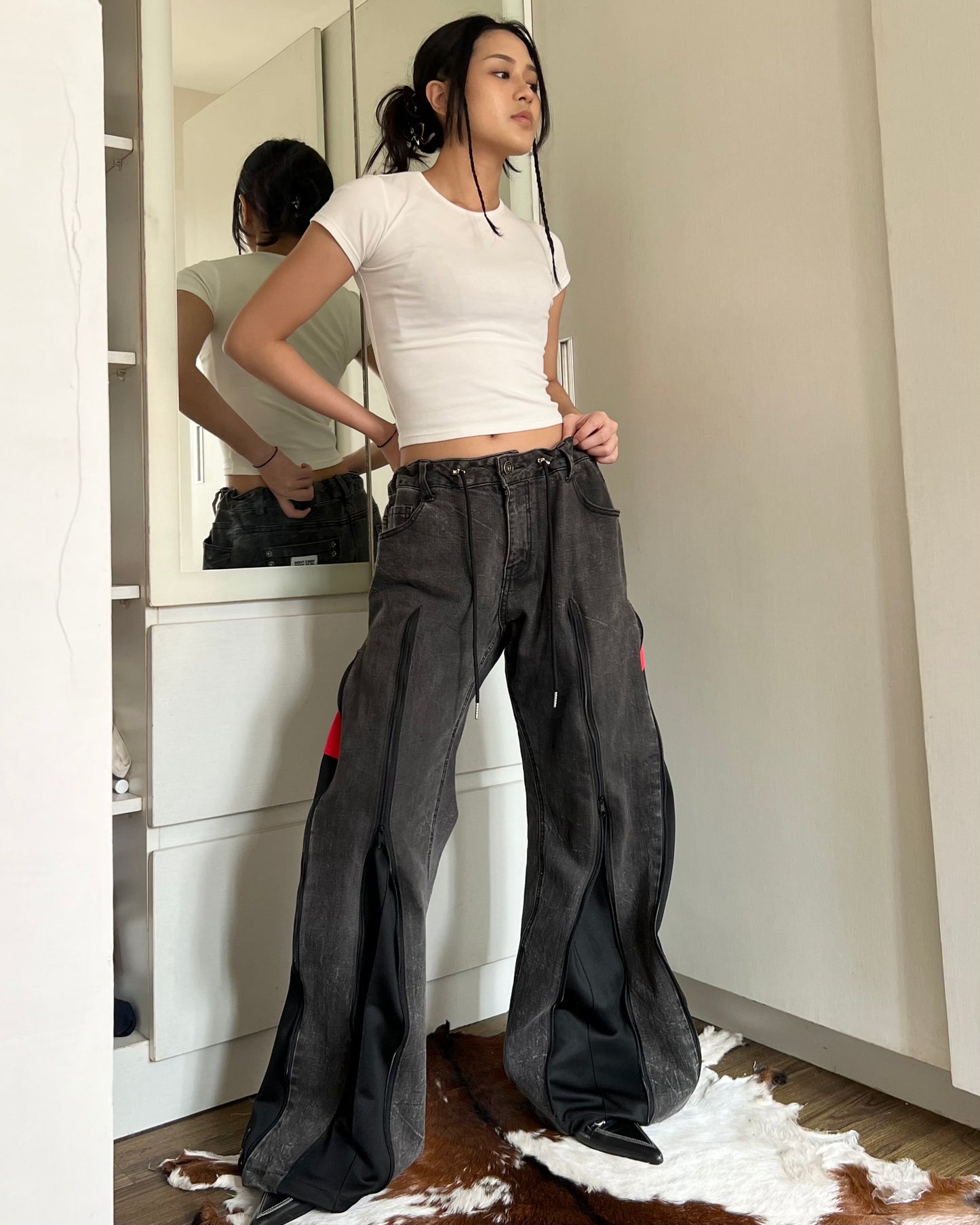 [BIG SIZE] Zipper Pants 045