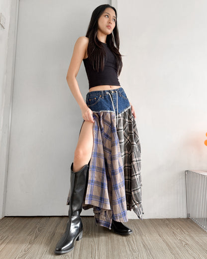 Flannel Maxi Skirt 013