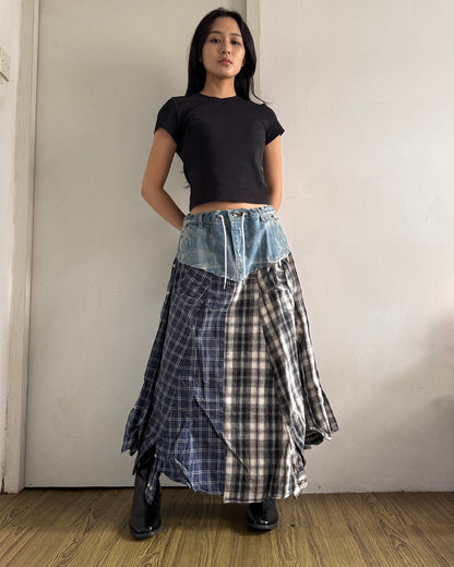 Flannel Maxi Skirt 027