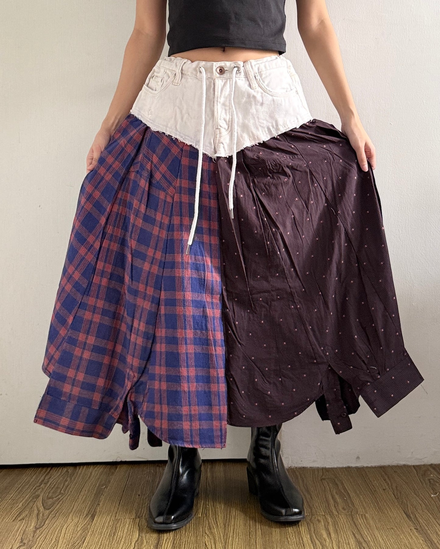 Flannel Maxi Skirt 033