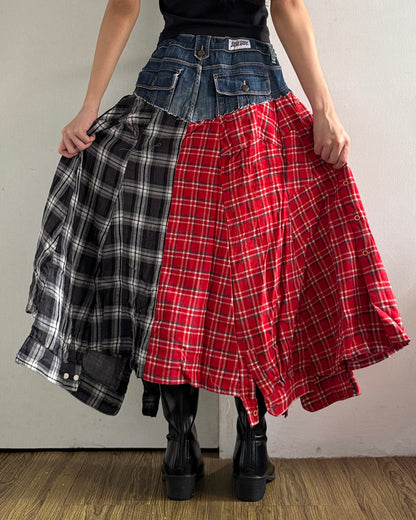 Flannel Maxi Skirt 029