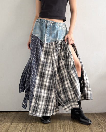 Flannel Maxi Skirt 027