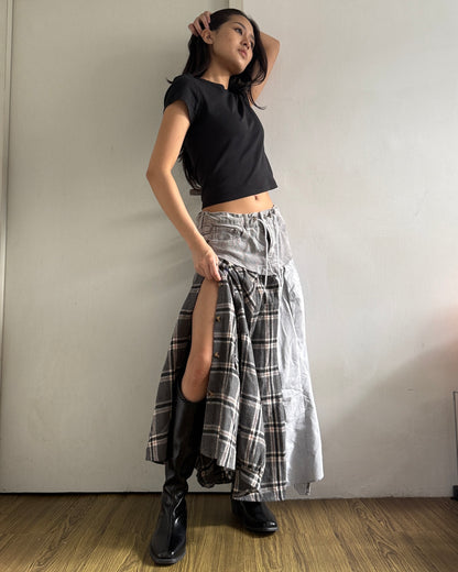 Flannel Maxi Skirt 030