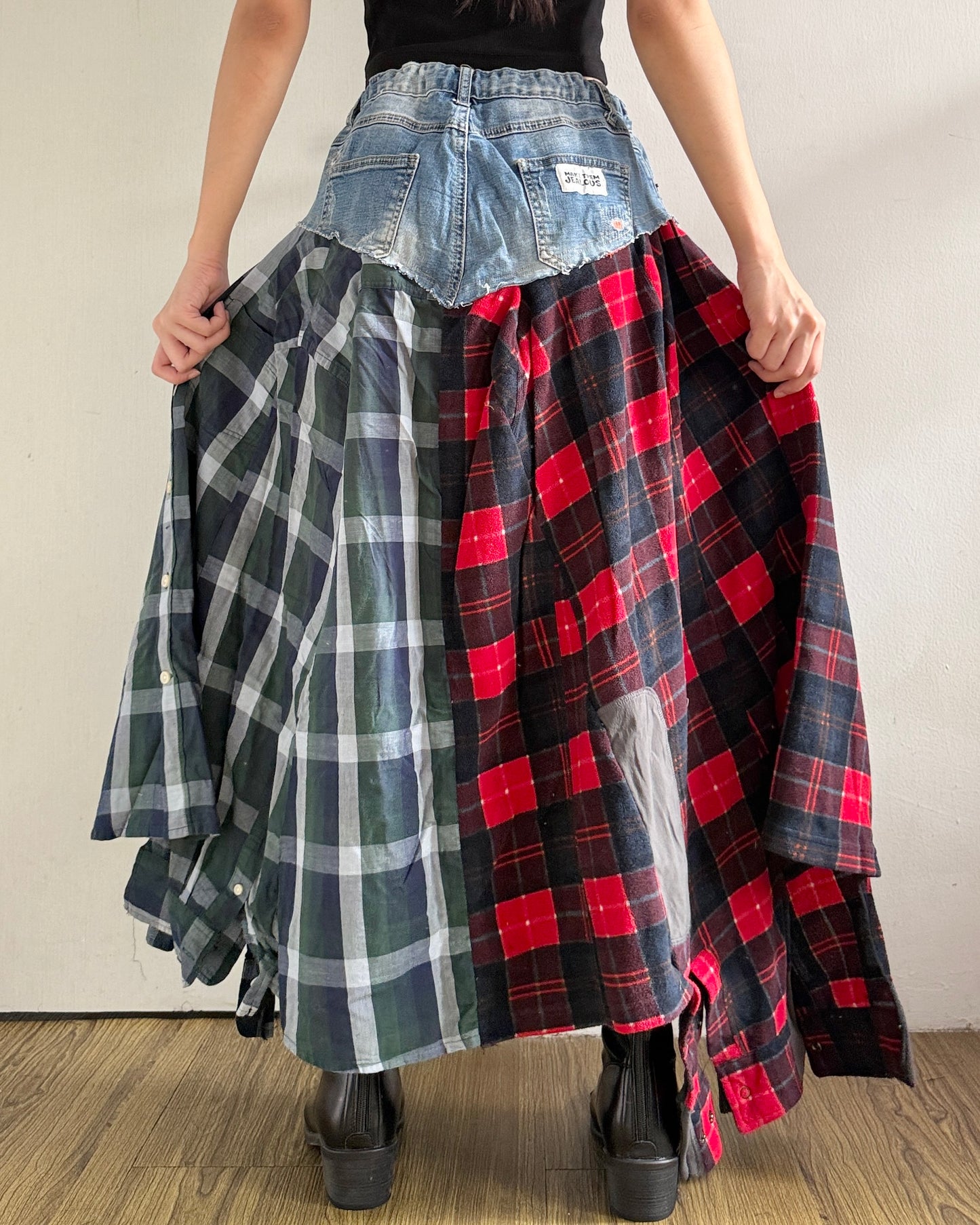 Flannel Maxi Skirt 042