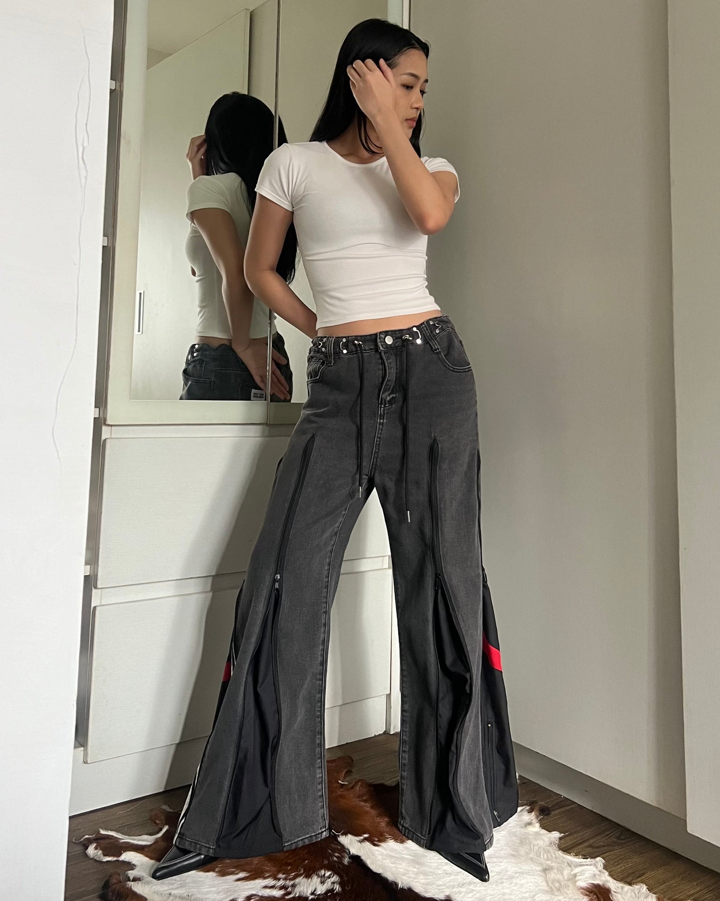 [BIG SIZE] Zipper Pants 057