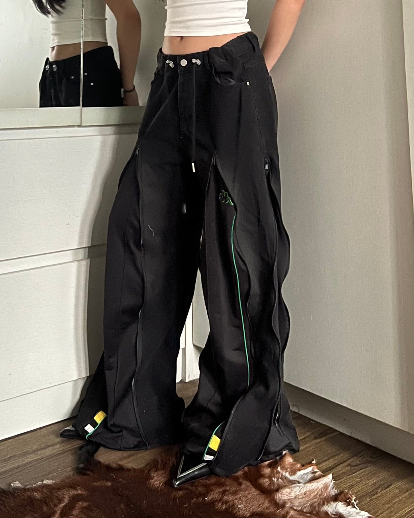 [BIG SIZE] Zipper Pants 087