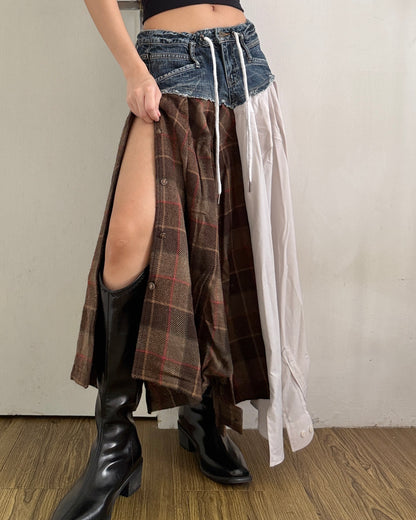 Flannel Maxi Skirt 048