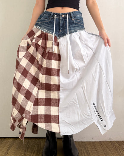 Flannel Maxi Skirt 049