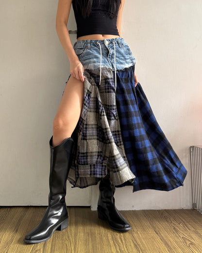 Flannel Maxi Skirt 017
