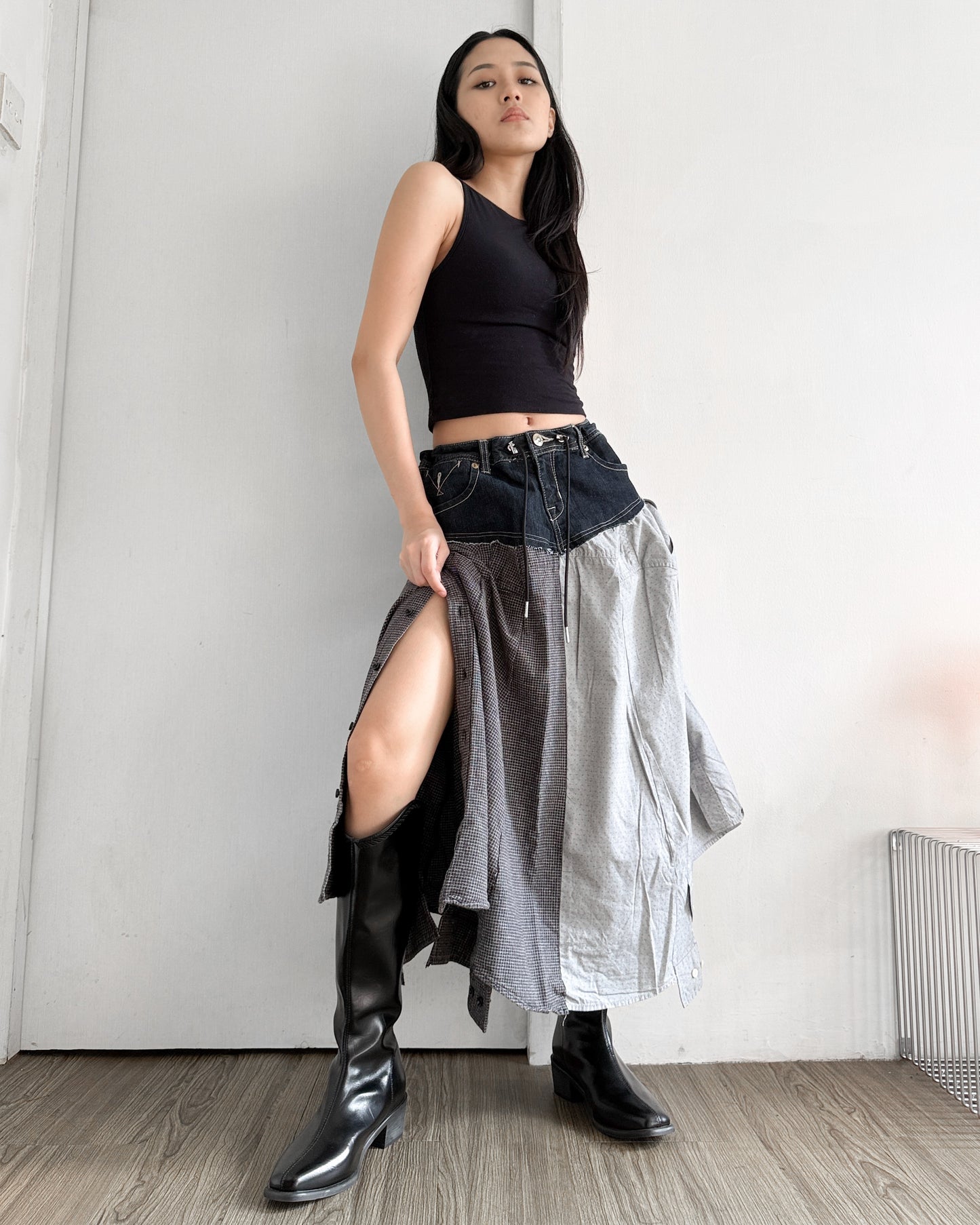 Flannel Maxi Skirt 011