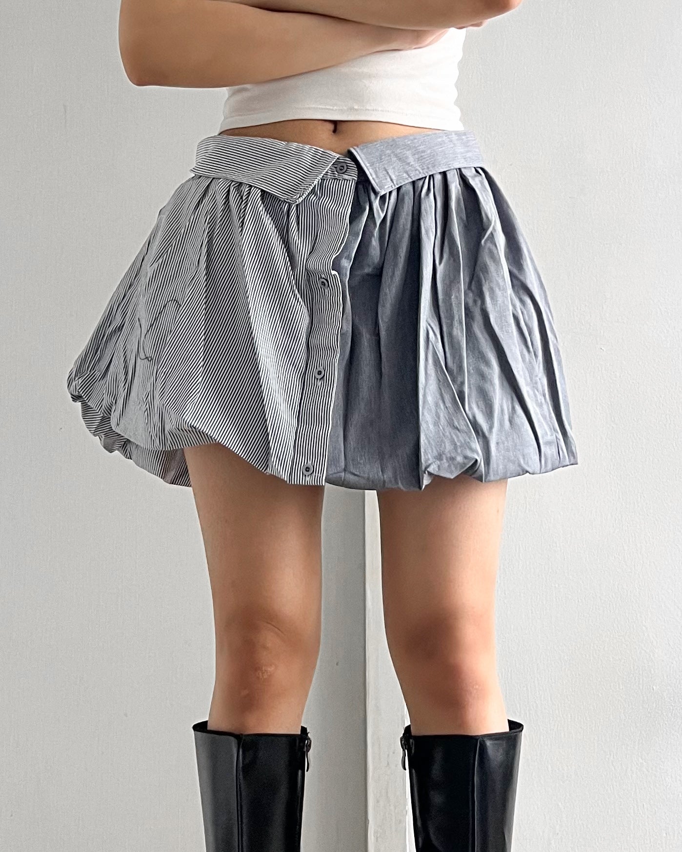 Button-up Balloon Skirt 004