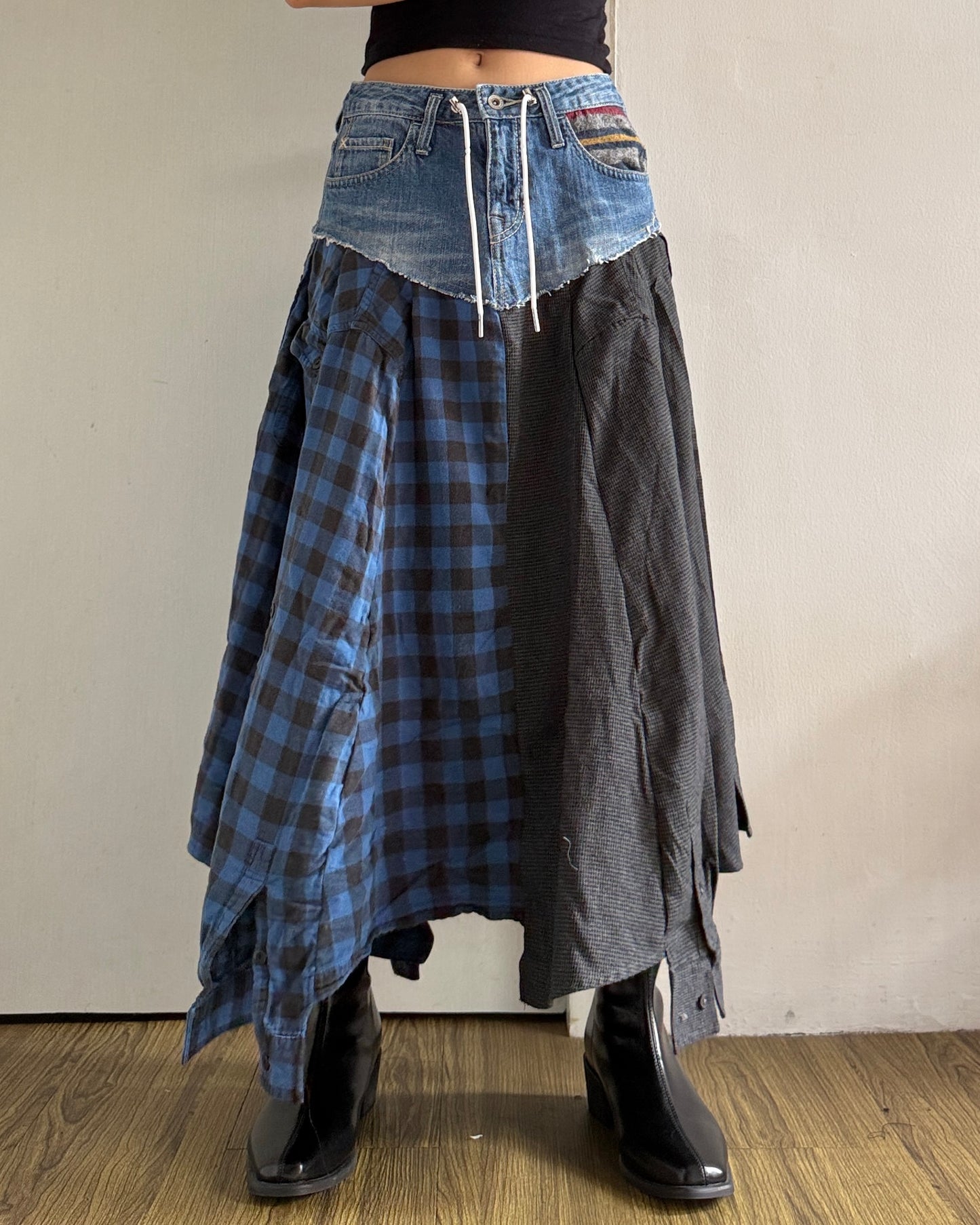 Flannel Maxi Skirt 016