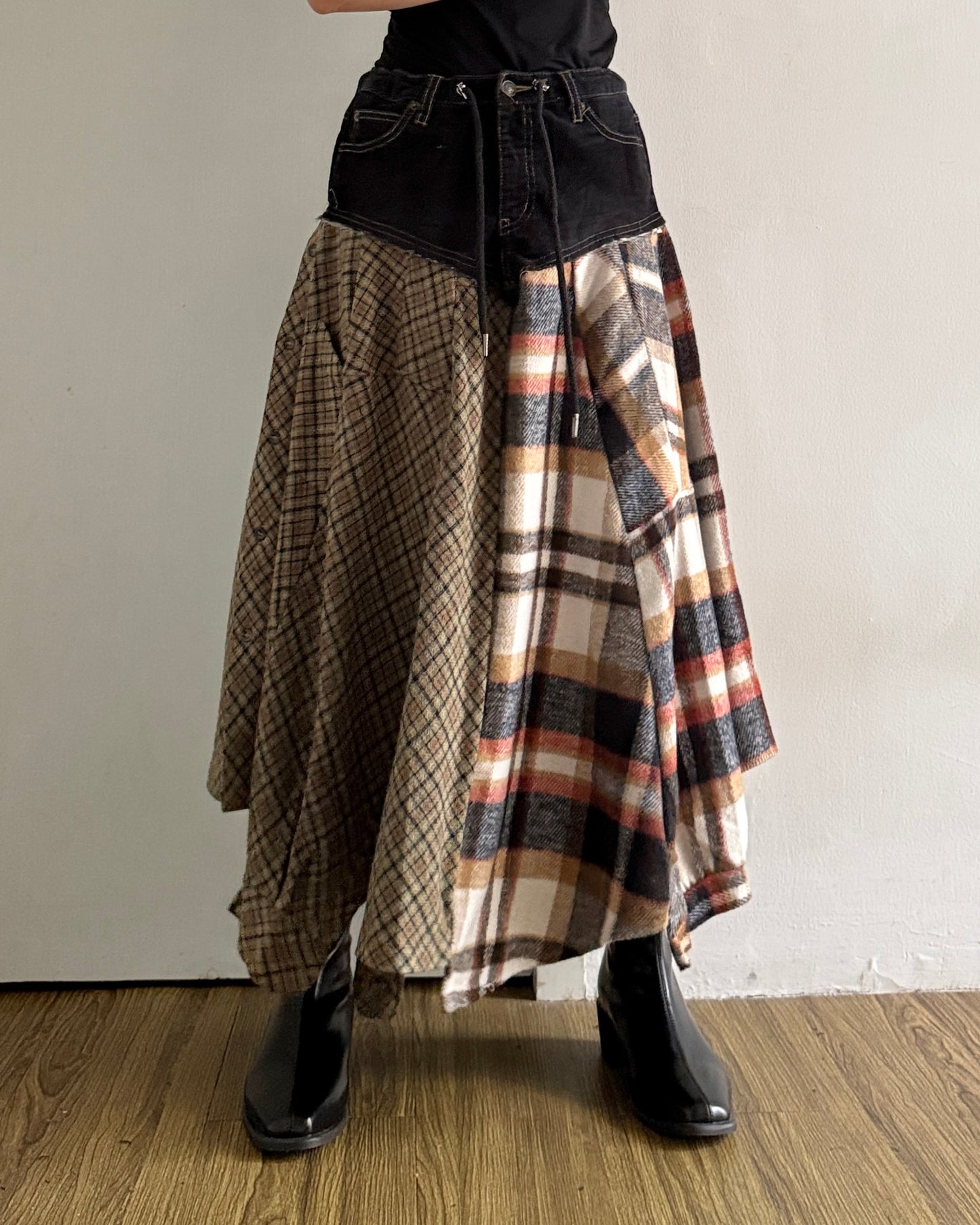 Flannel Maxi Skirt 006
