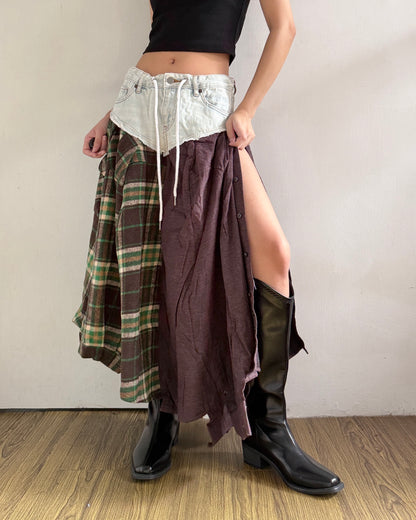 Flannel Maxi Skirt 041