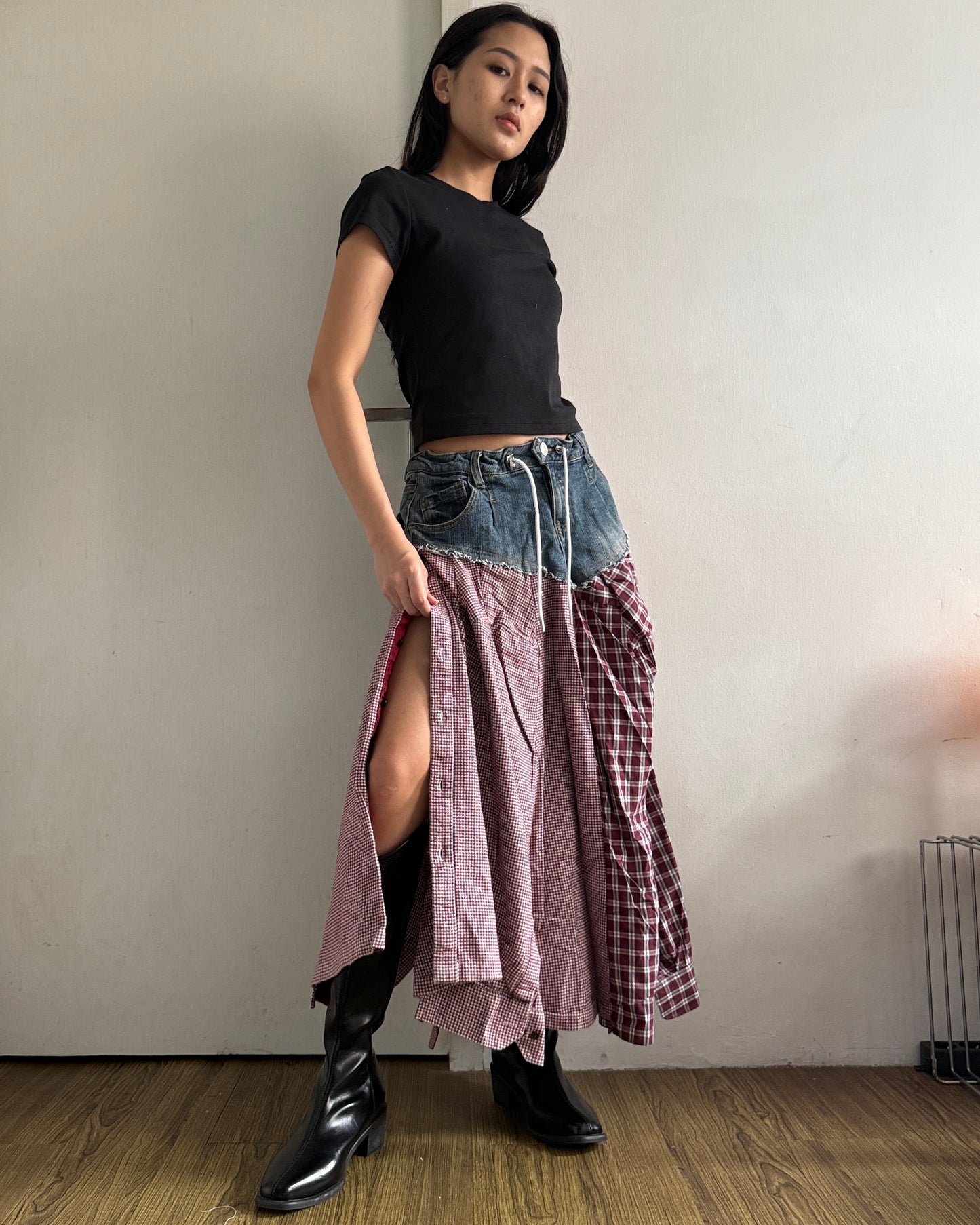 Flannel Maxi Skirt 024