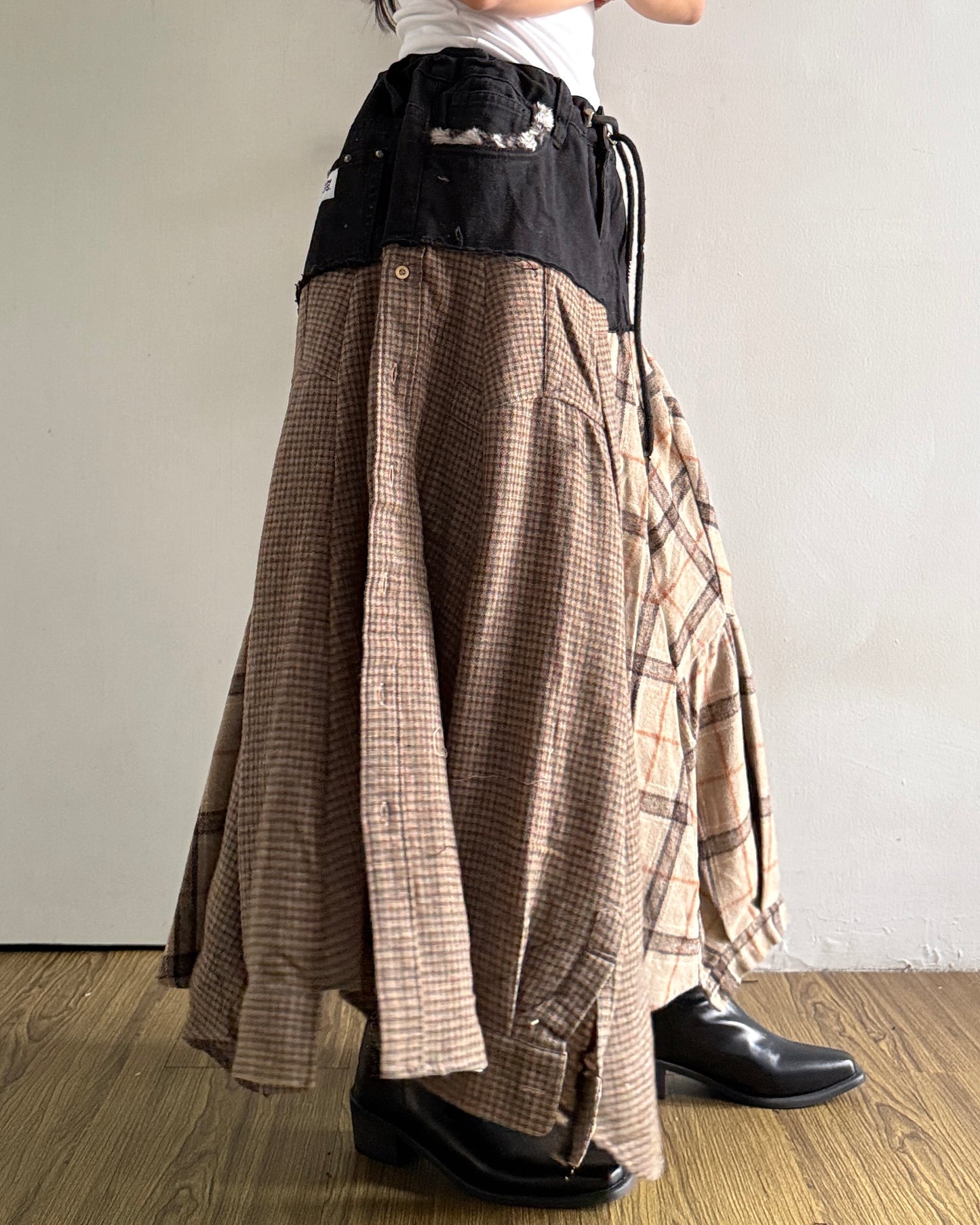 [BIG SIZE] Flannel Maxi Skirt 004