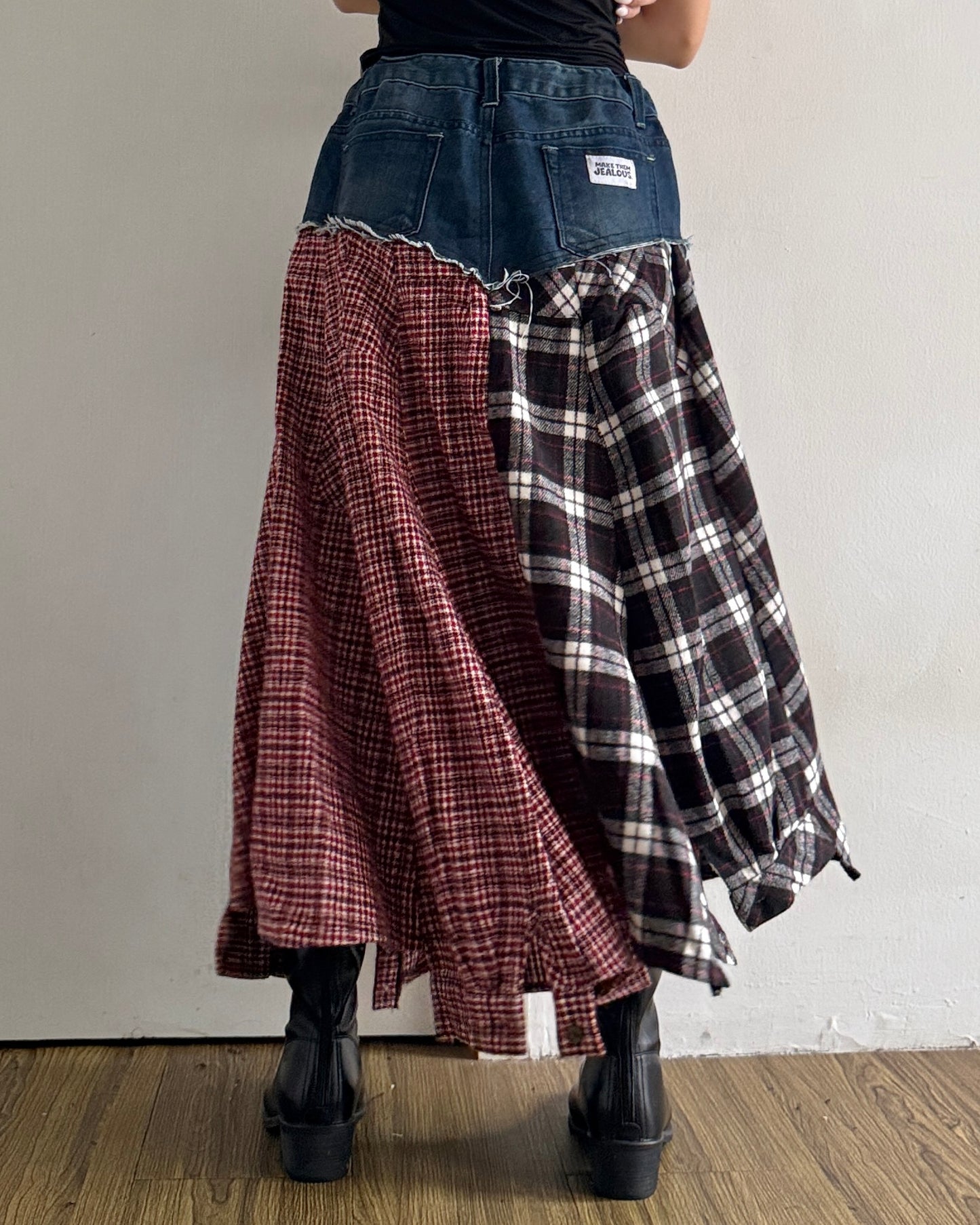 Flannel Maxi Skirt 008