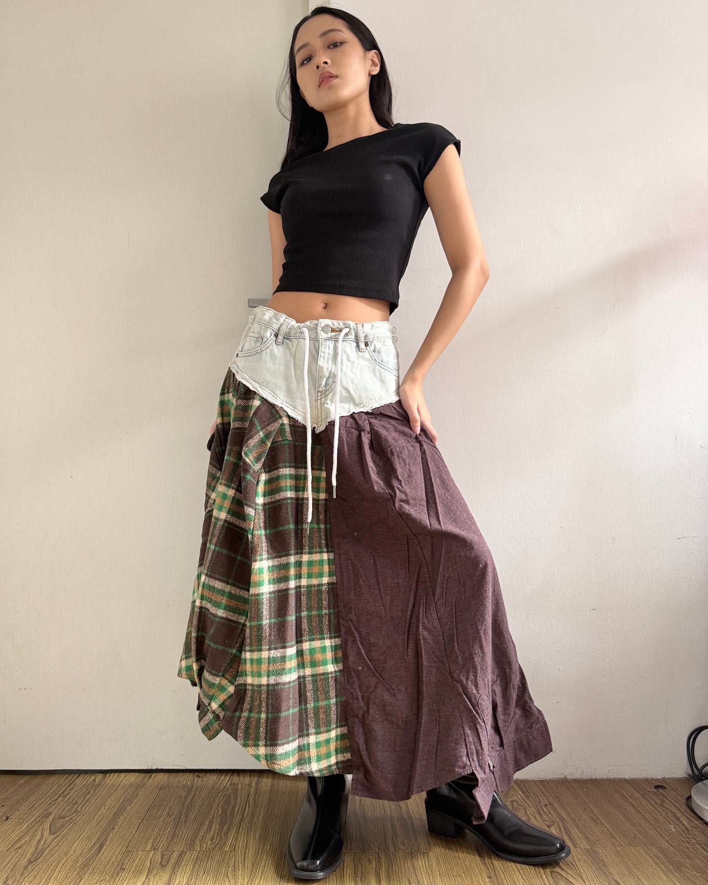 Flannel Maxi Skirt 041
