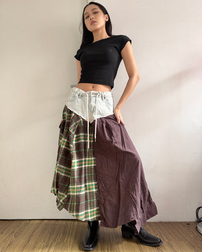 Flannel Maxi Skirt 041