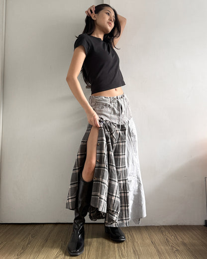 Flannel Maxi Skirt 030
