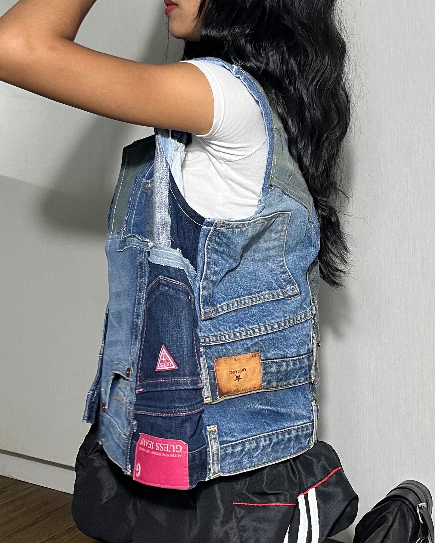 Denim Patchwork Vest 002