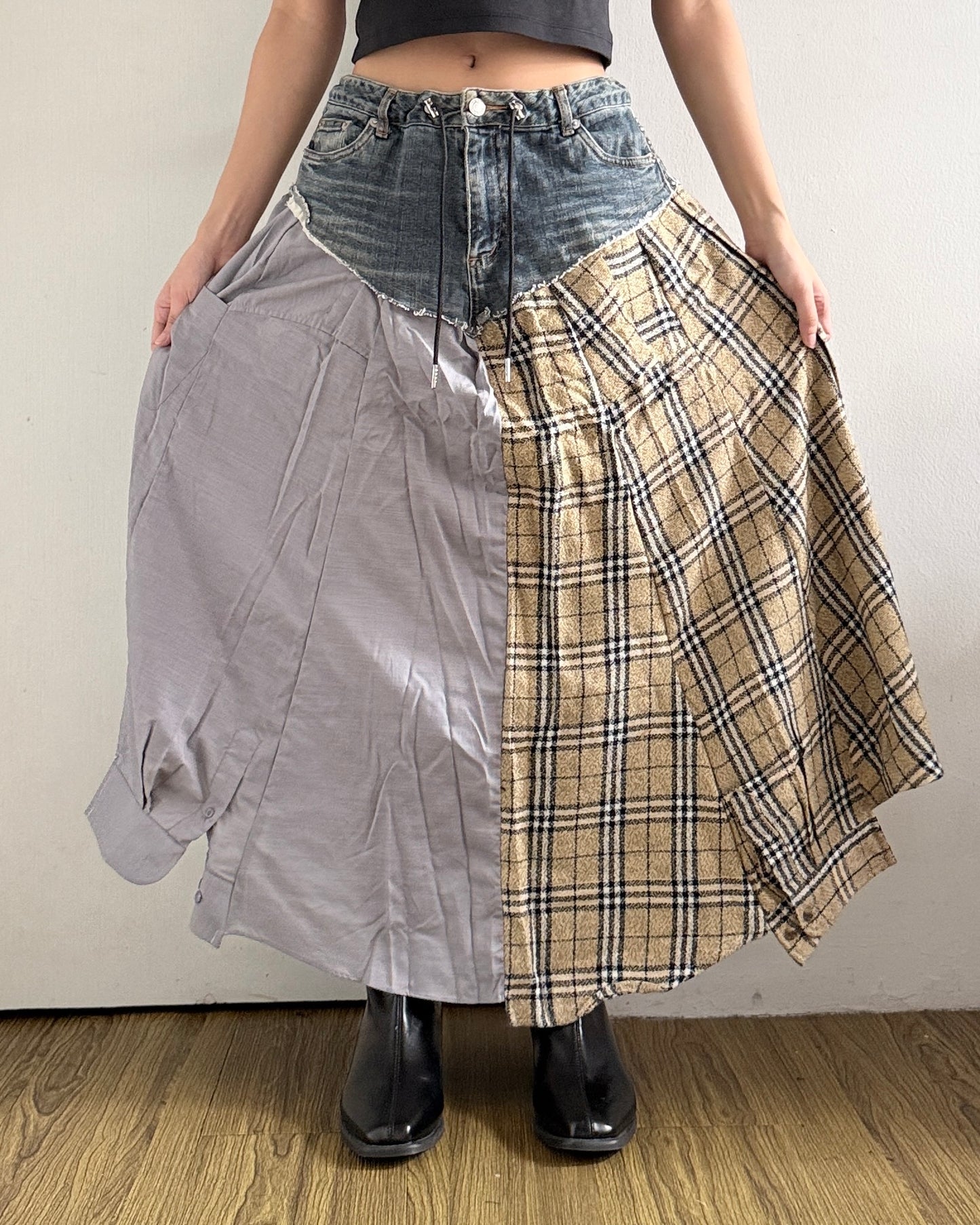 Flannel Maxi Skirt 037