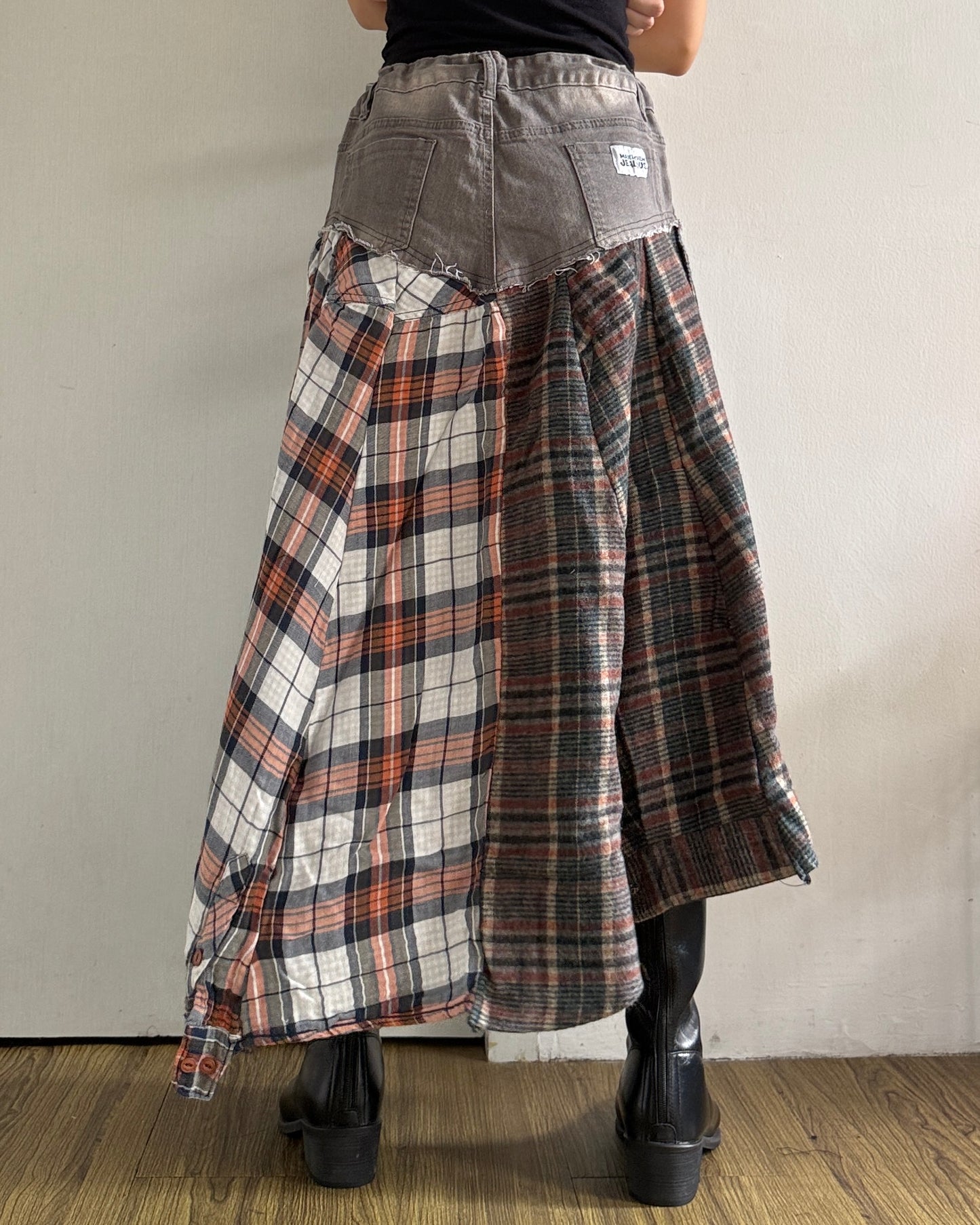 Flannel Maxi Skirt 015