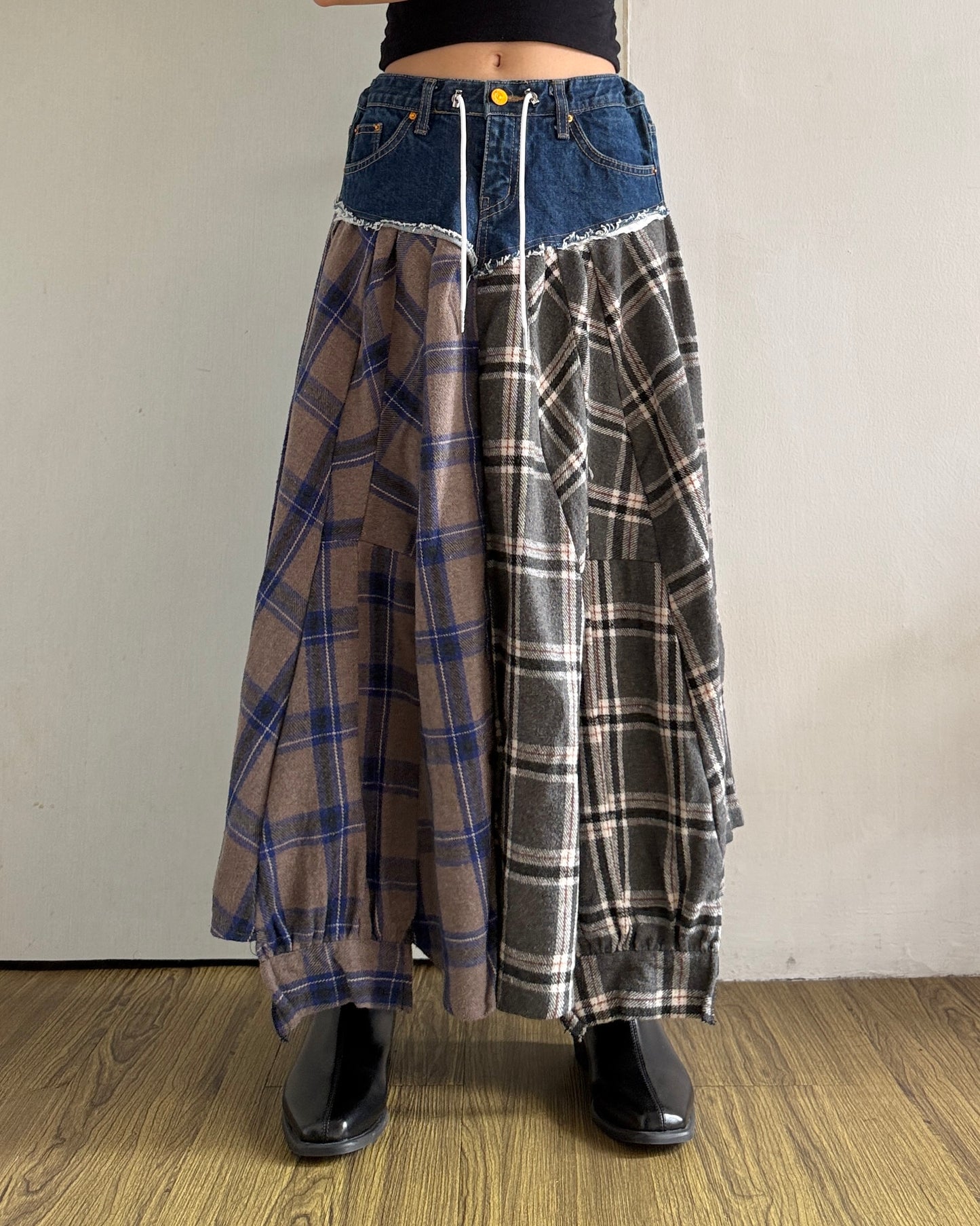 Flannel Maxi Skirt 013