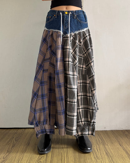 Flannel Maxi Skirt 013