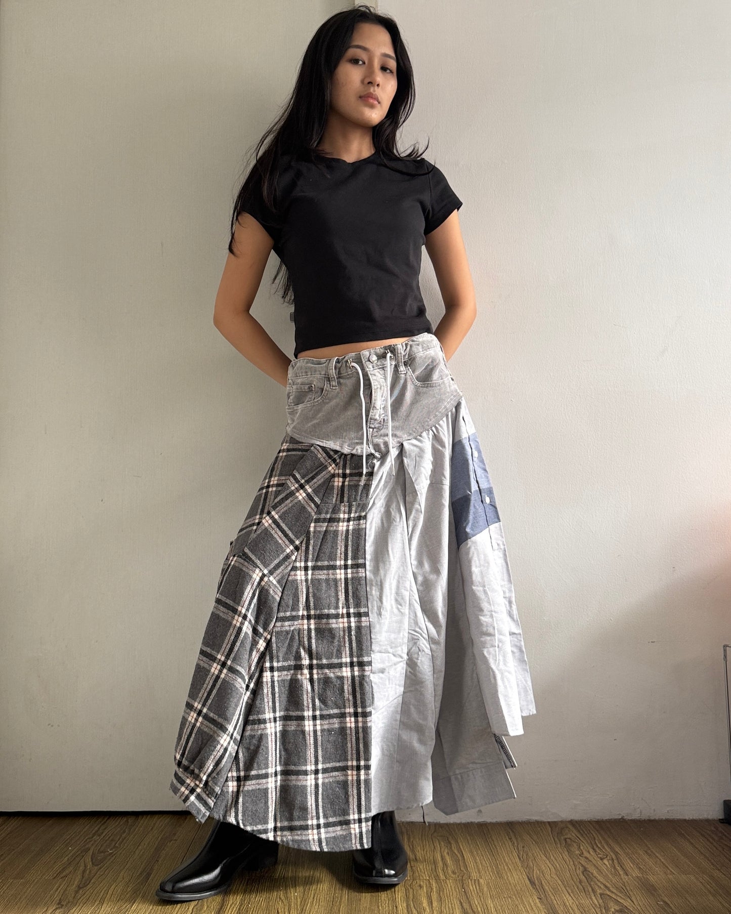 Flannel Maxi Skirt 030