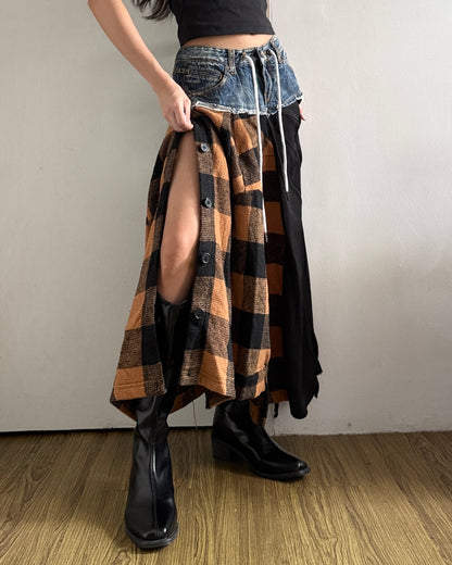 Flannel Maxi Skirt 038