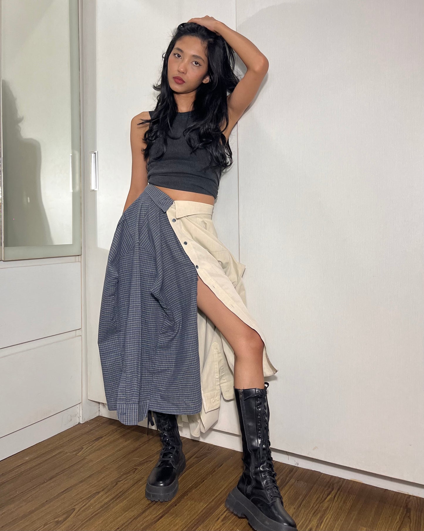 Button-up Maxi Skirt 001